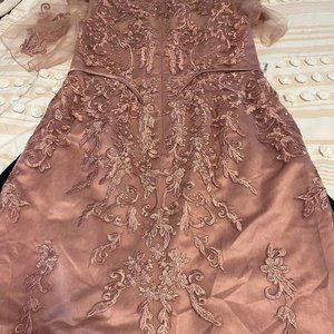 rose mother of bride dress